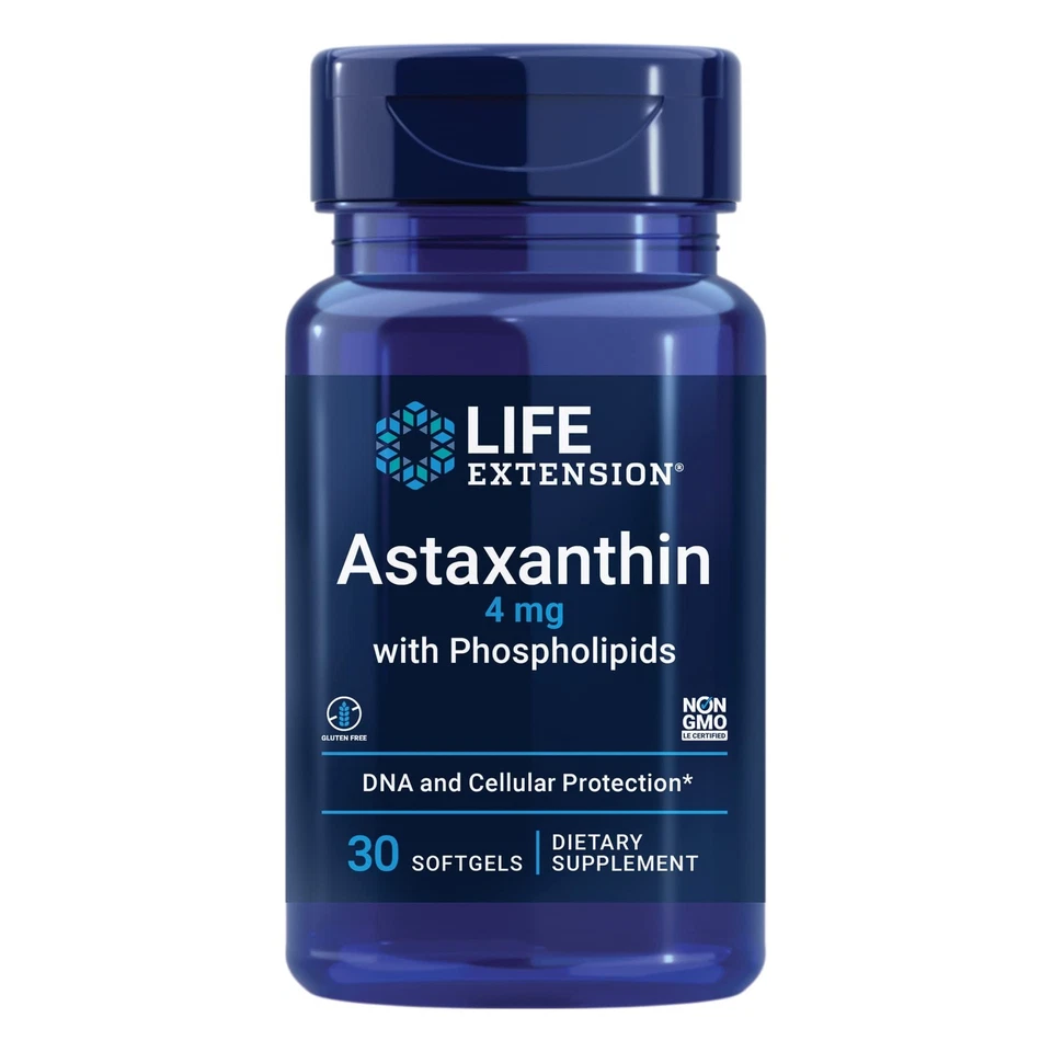 Astaxantina con Fosfolípidos 4 mg - Para la Salud Ocular y Cardíaca + Metabólico y Ca... Foto 1 de 4