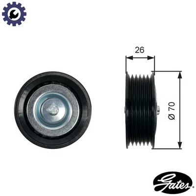 DEFLECTIONGUIDE PULLEY VRIBBED BELT T36469 FOR ALFA ROMEO MITO GIULIETTA/Van - Image 1 of 4