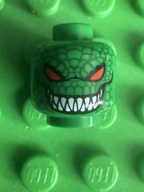 Lego Killer Croc Minifigure Head 7780 Classic DC Batman I The Batboat 2006