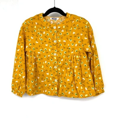 Primigi Golden Yellow Long Sleeve Top Girls Size 4T Button Front  - Image 1 of 4