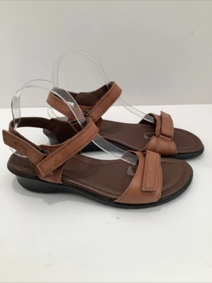 ECCO Walking Sandals Womens Sz. 10M/EUR41 Brown Leather Adjustable Comfort Shoe - Image 1 of 4