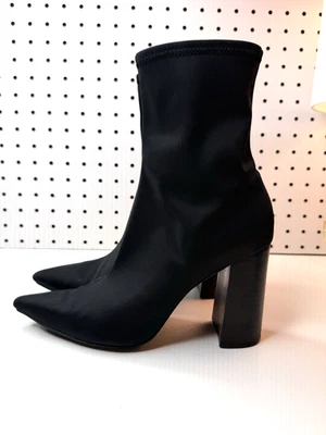 Jeffrey Campbell Siren Bootie in Black Neoprene 7.5M Streetwear Edgy Versatile - Image 1 of 4