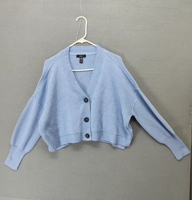 Aqua Women Sweater Small Blue Knit Long Dolman Sleeve Button Up Cardigan - Image 1 of 4