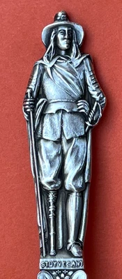 CUCHARA DE RECUERDO DE PLATA ESTERLINA RARA FIGURATIVA STUYVESANT IGLESIA DE LA TRINIDAD DE NUEVA YORK Foto 1 de 4