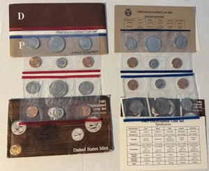 1984 & 1985 Uncirculated Mint Sets in OGP -- 20 coins TOTAL - Picture 1 of 2