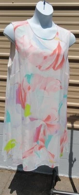 Calvin Klein sheer top layer dress SZ 22W light pastel colors  - Image 1 of 4