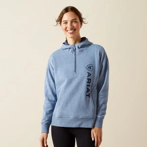 Ariat Women’s Rabere 2.0 Sweatshirt – China Blue Heather Fleece Hoodie - Picture 1 of 6