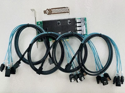 Lenovo LSI 430-16I HBA 12 Gbps PCIe 16 Port IT Mode JBOD +4*SFF-8643 SATA Cable - Image 1 of 4