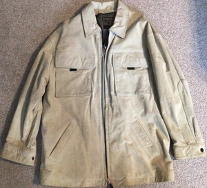 Wilsons M. Julian 100% Leder Mantel Sand Hellbeige Größe L Herren Zip Jacke - Bild 1 von 11