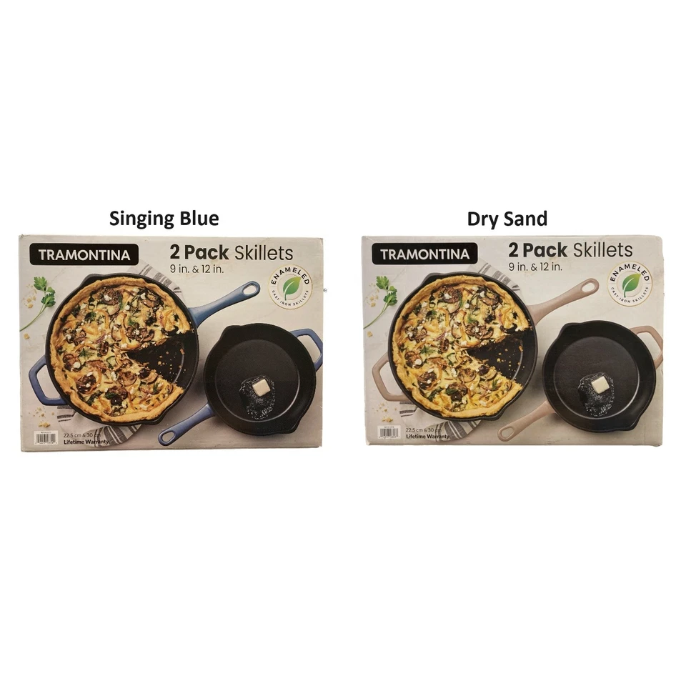 Tramontina Enamel Coated Cast Iron Skillet Set, 2pk, 9" & 12" - Image 1 of 1