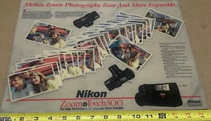Vintage NIKON TOUCH Camera Photo STORE SIGN Countertop Display Mat Advertisement - Picture 1 of 13