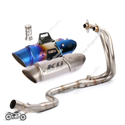Tubo de escape delantero sistema de escape completo para Kawasaki Ninja 250/300 Z250 2013-2016 Foto 1 de 4