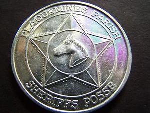 1971 Plaquemines Parish Sheriff's Posse Plain Aluminum Mardi Gras Doubloon - Picture 1 of 2