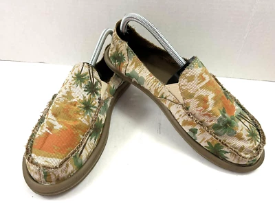Sanuk Mocasín Mujer 9M Donna Acera Surfer Zapatos Marrón Lona Playa Palma Hawaii Foto 1 de 4