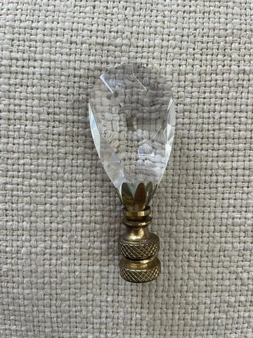 LEAD CRYSTAL PRISM LAMP FINIAL Brass 3” Clear Sparkler Cover