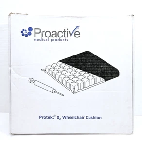 Cuscino d'aria Proactive Medical Protekt O2 16" x 16" x 4" cuscino per sedia a rotelle nero - Foto 1 di 8