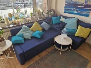 Doppelbett Eckcouch mit Bettkasten, blau, neuwertig , nur Abholung - Bild 1 von 1