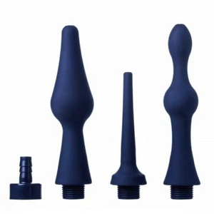 Universal 3 Piece Silicone Enema Attachment Set Douche CleanStream Blue Free S&H - Picture 1 of 8