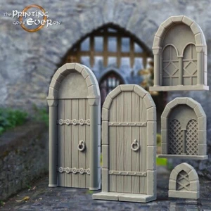 Medieval Doors and Windows Building Decorations 28mm dnd dungeon and dragons - Picture 1 of 1