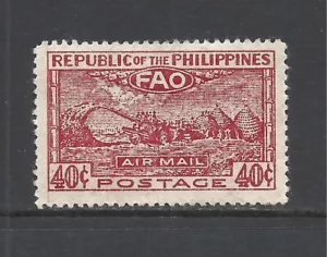 PHILIPPINES SCOTT C67 MH F/VF - 1948 40c DK CAR & PINK AIRMAIL - FAO TYPE - Picture 1 of 2