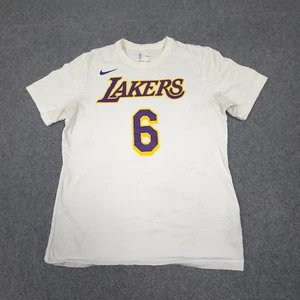 Los Angeles Lakers Shirt Mens MEDIUM White NBA Lebron James T Shirt Logo Size M - Picture 1 of 13