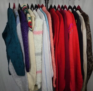 Suéteres de colección 17 piezas años 60 70 lana algodón tejido nailon chaqueta rara reventa al por mayor - Imagen 1 de 24
