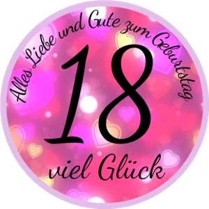 Tortenaufleger essbar Fondant rund 20cm durchmesser 18. Geburtstag. - Bild 1 von 1