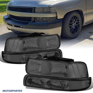 Set Headlight Chrome Housing For 99-02 Silverado 1500 00-06 Chevy Suburban Tahoe - Picture 1 of 18