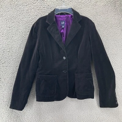 Chaqueta Blazer GAP Terciopelo Mujer Talla 6 Forrada Negra Gótica Fiesta Cóctel Academia Foto 1 de 4