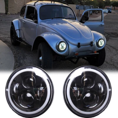 7'' LED Front Headlight Lamp DRL Turn Signal Beam IP67 for VOLKSWAGEN VW Beetle - Image 1 of 4