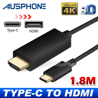 USB C to HDMI Cable USB 3.1 Type C Male to HDMI Male 4K Cable Macbook Chromebook - image 1 of 4