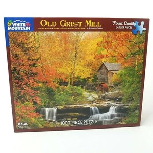 Old Grist Mill 1000 Pc Jigsaw Puzzle Larger Pieces White Mountain 24" x 30" - Picture 1 of 9