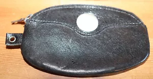 Leder-Schlüsseletui, schwarz, oval, Ringe, Reißverschl.ca. 11 x 7 cm, Neu(51) - Bild 1 von 3