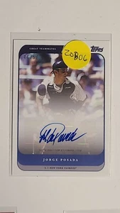 2020 Topps X Derek Jeter Great Teammates Auto /50 Jorge Posada #29-A Auto - Picture 1 of 2