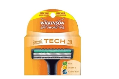 4 Wilkinson Tech3 blades shaver cartridges Refills Fit Schick SubZero Razor