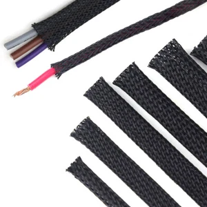Black Expandable Braided Cable Sleeving 3mm-50mm Wiring Harness Auto Sheathing - Picture 1 of 10