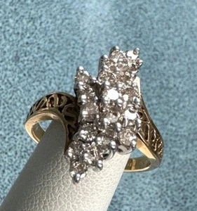 ''STYLECREST'' 14K YELLOW GOLD 0.86 CARAT DIAMOND RING SIZE 7.25 - Picture 1 of 12