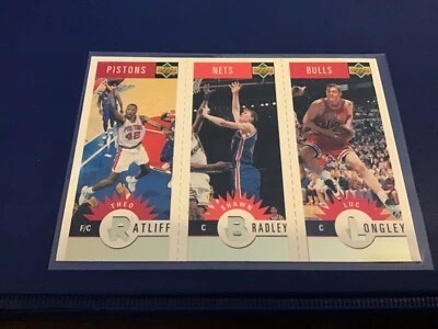 1996-97 COLLECTOR'S CHOICE MINI-CARDS GOLD LONGLEY BRADLEY RATLIFF #M13 M52 M26 - Image 1 of 2