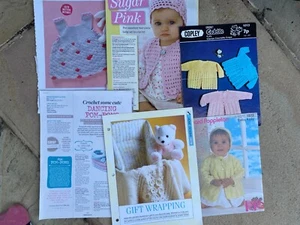 Crochet Baby Patterns Cardigan, Hat, Dress, Matinee Coats, Bootees, Blanket - Picture 1 of 4