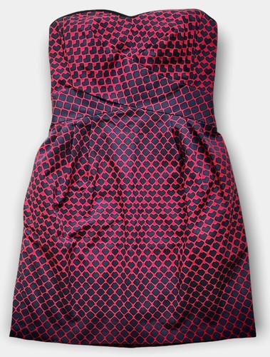 Abito CLUB MONACO tg 4 rosso marino senza spalline cotone cuori Ralph Lauren San Valentino