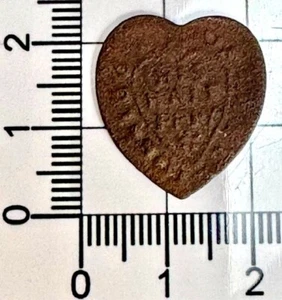 X310: 1668 herzförmige Medaille 17C - William Kemster, Milton-Next-Gravesend - Bild 1 von 4