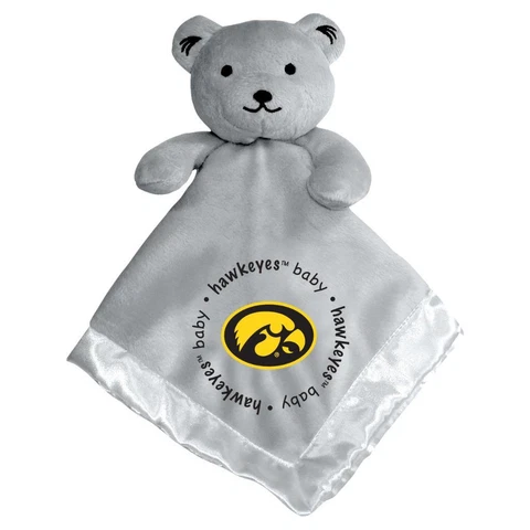 Iowa Hawkeyes Gray Security Bear Baby Blanket [NEW] NCAA Plush Teddy Stuffed Cover