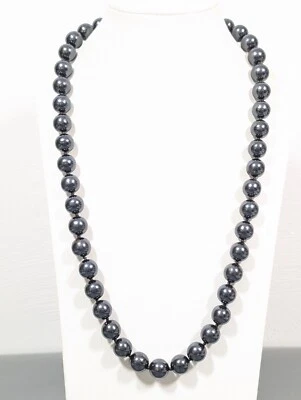 Collar Clásico Largo Perla Imitación Cuentas Redondas Gris Monet Retro 24 in Whimsigoth Foto 1 de 4