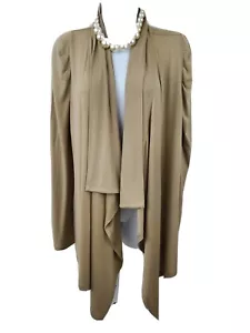 Ann Taylor Größe SP drapierte Strickjacke vorne offen Modal beige - Bild 1 von 7