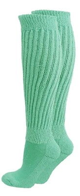 Green Slouch calf  Socks Scrunch Hooters Uniform Halloween Costume Showgirl  - Image 1 of 2