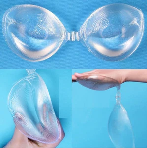 Invisible Bra Self adhesive Thickened Silicone Clear Strapless Gel Push up Pad - Picture 1 of 12