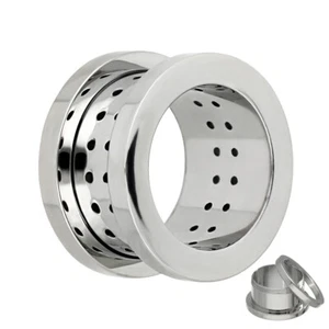 Treuheld® - Flesh Tunnel - Stahl - Atmungsaktiv - Silber (4095) - Picture 1 of 3