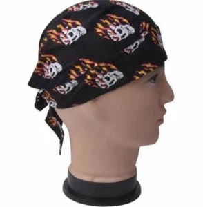 Pirate Bandana - Fiery Skulls - Biker - Costume Accessory - Teens Adults - Picture 1 of 1