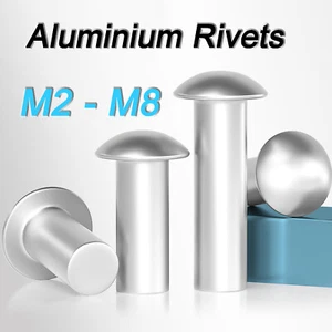 M2 M3 M4 M5 M6 M8 Solid Aluminium Round Head Rivets DIN 660 - Picture 1 of 77
