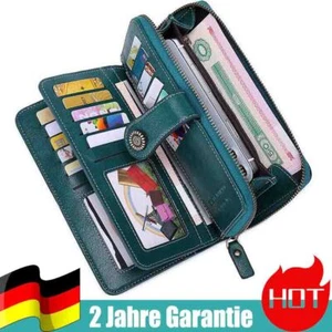 Geldbörse Damen Gross mit RFID Schutz Lang Clutch Geldbeutel Damen mit Handyfach - Bild 1 von 9